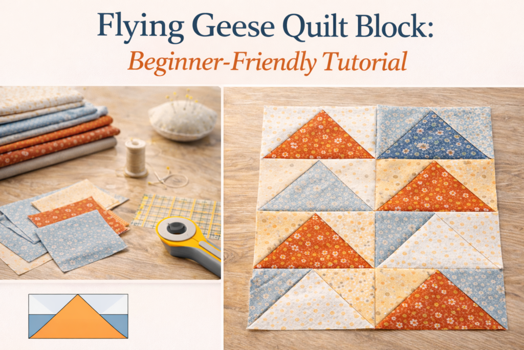 Flying Geese Quilt Block Beginner-Friendly Tutorial