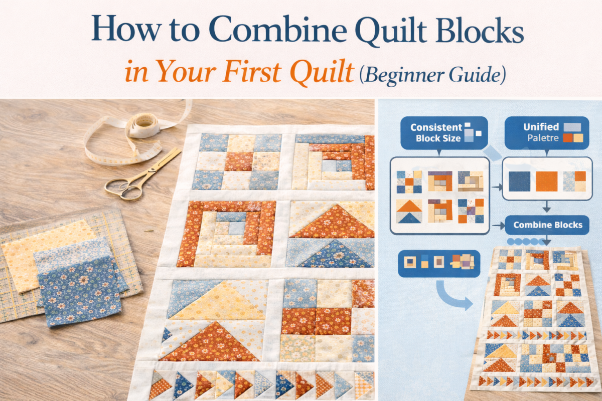 How to Combine Quilt Blocks in Your First Quilt (Beginner Guide)