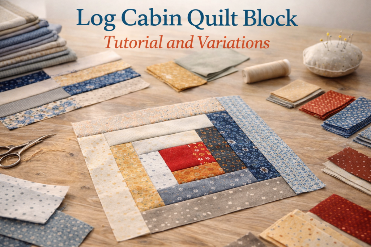 Log Cabin Quilt Block Tutorial and Beginner Variations