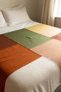 Easy Beginner Modern Color Blocking Quilt Patterns Using Sustainable Earthy Fabrics