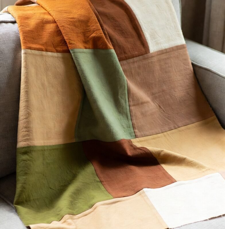 Easy Beginner Modern Color Blocking Quilt Patterns Using Sustainable Earthy Fabrics