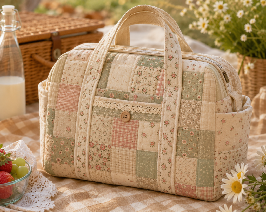 How to Make a Patchwork Picnic Bag for Beginners: Detailed Step-by-Step Guide With Measurements, Materials, and Sewing Tips