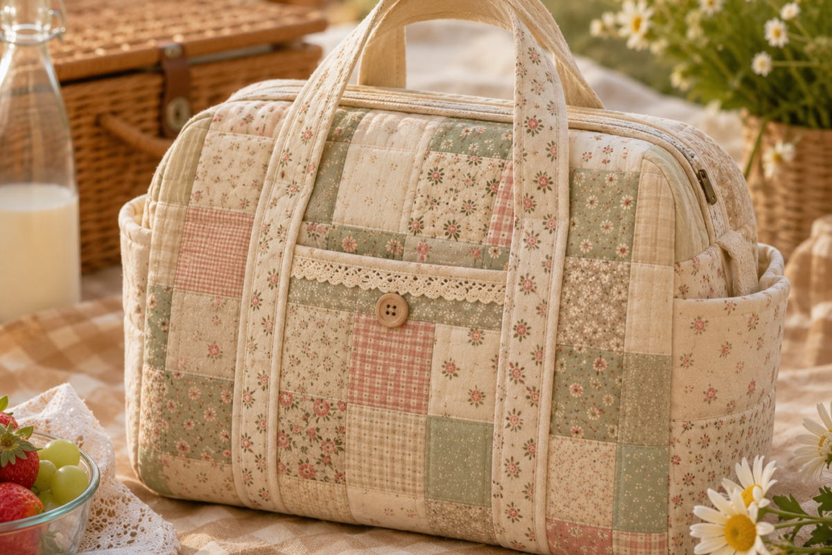 How to Make a Patchwork Picnic Bag for Beginners: Detailed Step-by-Step Guide With Measurements, Materials, and Sewing Tips